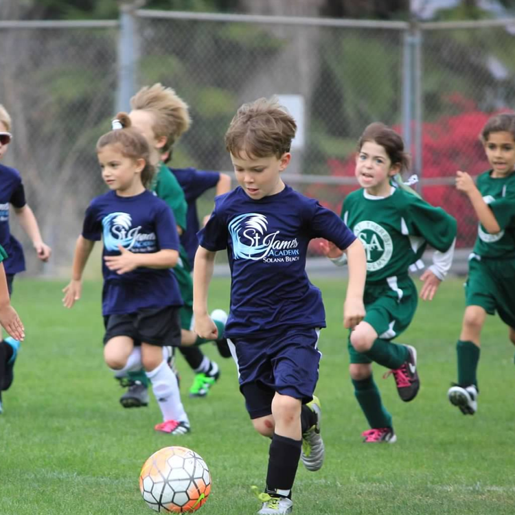 Peewee soccer at St. James Academy