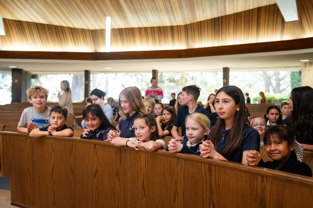 Students in church